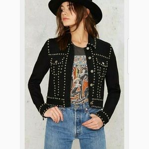 Nasty Gal Studded Denim Jacket